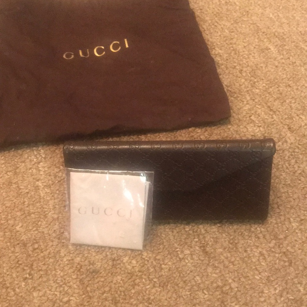 Gucci Sunglass Case Dark Brown Fold